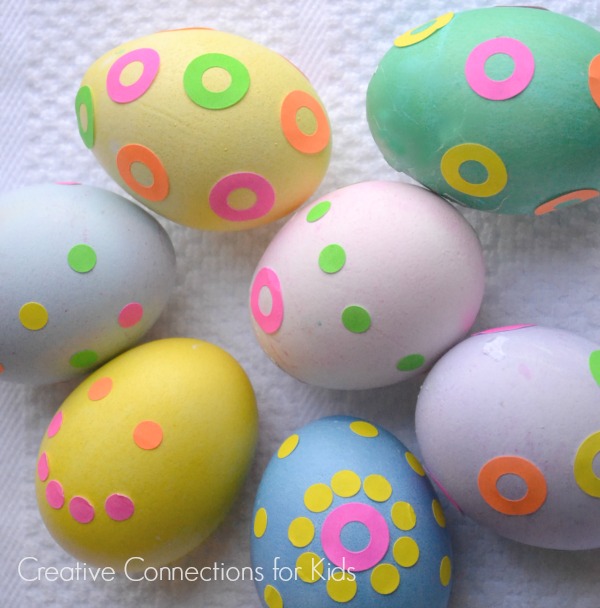 Decorating Easter Eggs with Stickers